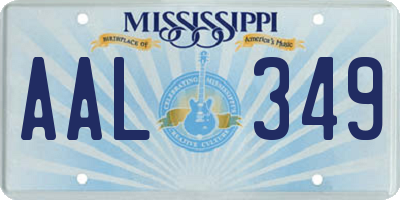 MS license plate AAL349