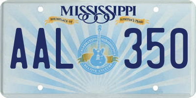 MS license plate AAL350