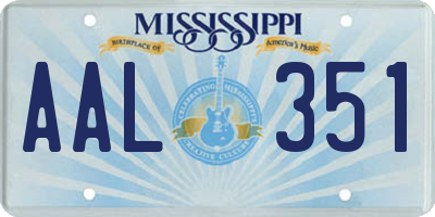 MS license plate AAL351