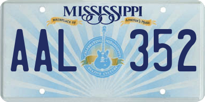 MS license plate AAL352