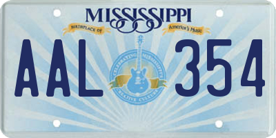 MS license plate AAL354