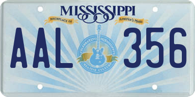 MS license plate AAL356