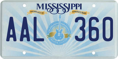 MS license plate AAL360