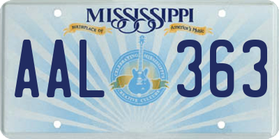 MS license plate AAL363