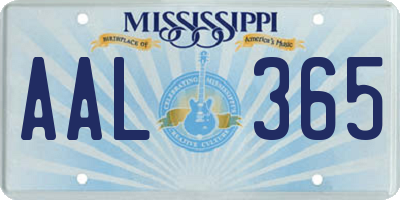 MS license plate AAL365