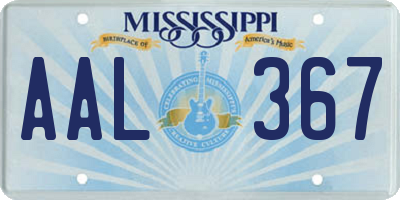 MS license plate AAL367