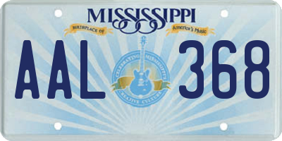 MS license plate AAL368