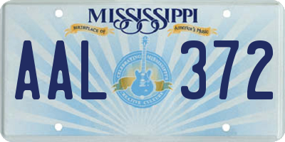 MS license plate AAL372