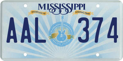 MS license plate AAL374