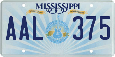 MS license plate AAL375