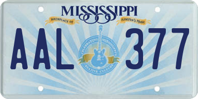 MS license plate AAL377