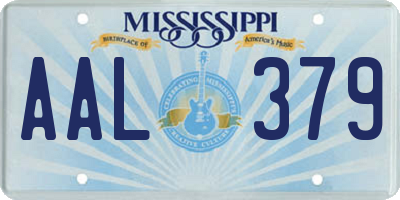 MS license plate AAL379