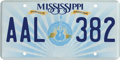 MS license plate AAL382