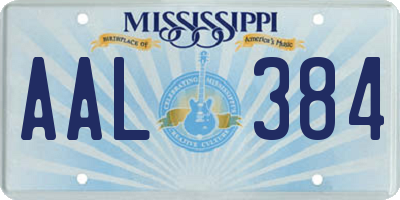 MS license plate AAL384