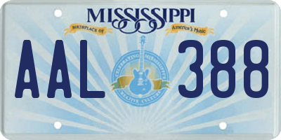 MS license plate AAL388