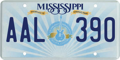 MS license plate AAL390