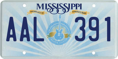 MS license plate AAL391