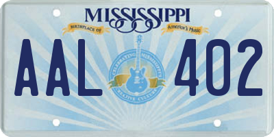 MS license plate AAL402