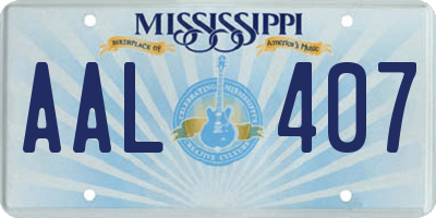 MS license plate AAL407