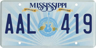 MS license plate AAL419