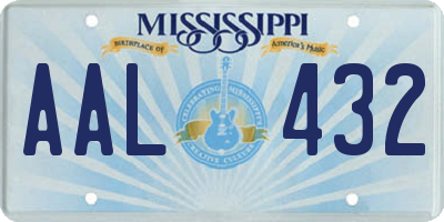 MS license plate AAL432