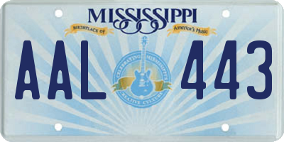 MS license plate AAL443