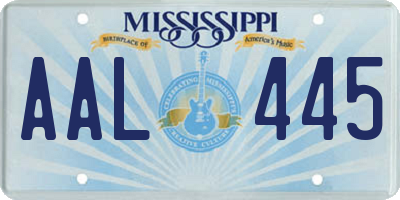 MS license plate AAL445