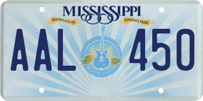 MS license plate AAL450