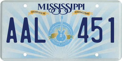 MS license plate AAL451