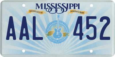 MS license plate AAL452