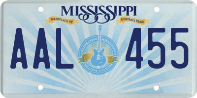 MS license plate AAL455