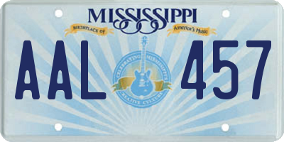 MS license plate AAL457