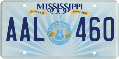 MS license plate AAL460