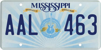 MS license plate AAL463