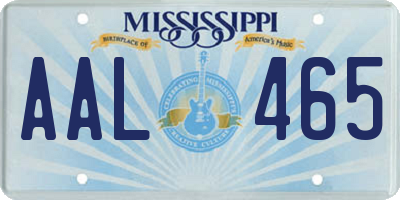 MS license plate AAL465