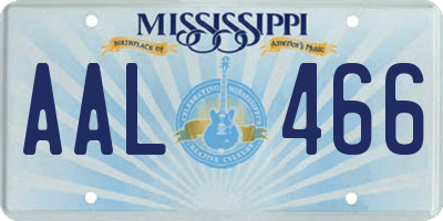 MS license plate AAL466