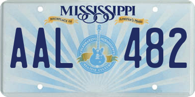 MS license plate AAL482