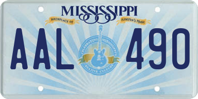 MS license plate AAL490