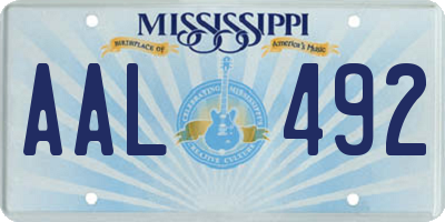 MS license plate AAL492