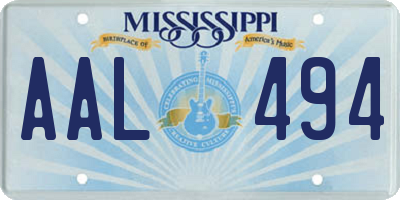 MS license plate AAL494