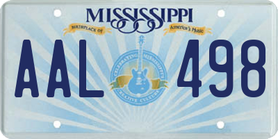 MS license plate AAL498