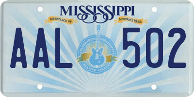 MS license plate AAL502