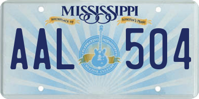 MS license plate AAL504