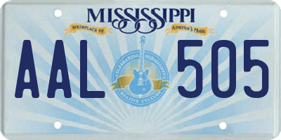 MS license plate AAL505