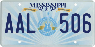 MS license plate AAL506