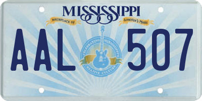 MS license plate AAL507