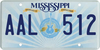 MS license plate AAL512