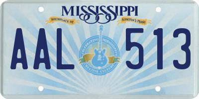 MS license plate AAL513