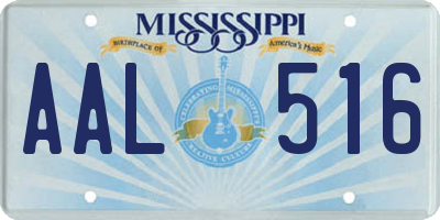 MS license plate AAL516