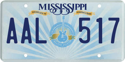 MS license plate AAL517